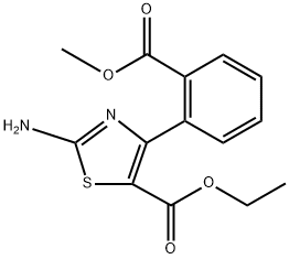 2-Amino-4-(2-methoxycarbonyl-phenyl)-thiazole-5-carboxylic acid ethyl ester Structure