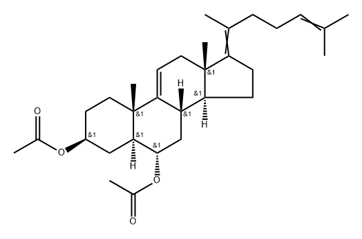 5α-Cholesta-9(11),17(20),24-triene-3β,6α-diol diacetate Structure