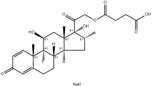 Pregna-1,4-diene-3,20-dione, 21-(3-carboxy-1-oxopropoxy)-9-fluoro-11,17-dihydroxy-16-methyl-, monosodium salt, (11β,16α)- (9CI) Structure