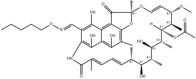 3-[[(Pentyloxy)imino]methyl]rifamycin Structure