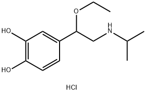 1,2-Benzenediol, 4-[1-ethoxy-2-[(1-methylethyl)amino]ethyl]-, hydrochloride (1:1) Structure