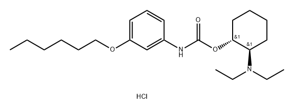 Carbanilic acid, m-hexyloxy-, 2-(diethylamino)cyclohexyl ester, hydrochloride, (E)- 구조식 이미지