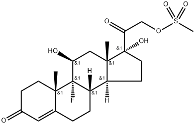Pregn-4-ene-3,20-dione, 9-fluoro-11,17-dihydroxy-21-[(methylsulfonyl)oxy]-, (11β)- Structure