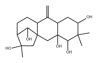 (2S,10aα,11aα,12R)-Tetradecahydro-3,3,7-trimethyl-11-methylene-5aβ,8β-methano-5aH-cyclohepta[b]naphthalene-2α,4α,4aβ,7β,12-pentol 구조식 이미지