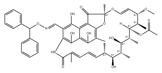 3-[[(Diphenylmethoxy)imino]methyl]rifamycin Structure