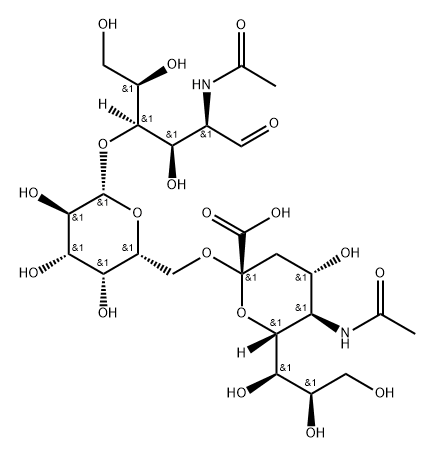 O-(N-Acetyl-alpha-neuraminosyl)-(2-6)-O-beta-D-galactopyranosyl-(1-4)-2-(acetylamino)-2-deoxy-D-galactose 구조식 이미지
