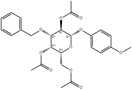 p-methoxyphenyl 2,4,6-tri-O-acetyl-3-O-benzyl-β-D-galactopyranoside Structure