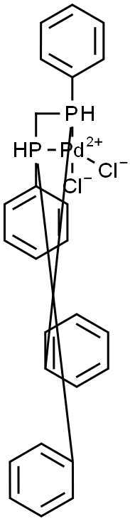 Palladium, dichloro[1,1'-methylenebis[1,1-diphenylphosphine-κP]]-, (SP-4-2)- Structure