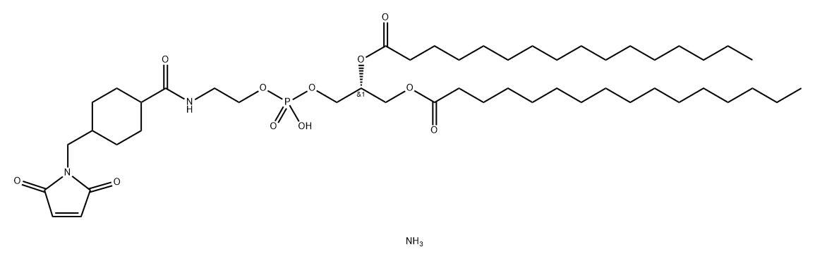 1,2-디팔미토일-sn-글리세로-3-포스포에탄올라민-N-[4-(p-말레미도메틸)시클로헥산-카르복사미드](소디움염) 구조식 이미지