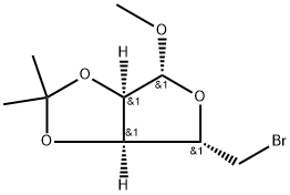 methyl 5-bromo-5-deoxy-2,3-O-isopropylidene-beta-D-ribofuranoside Structure