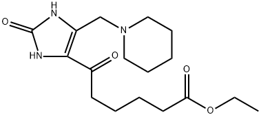 1H-Imidazole-4-hexanoic acid, 2,3-dihydro-ε,2-dioxo-5-(1-piperidinylmethyl)-, ethyl ester Structure