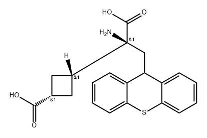 9H-Thioxanthene-9-propanoic acid, α-amino-α-(cis-3-carboxycyclobutyl)-, (αS)- Structure