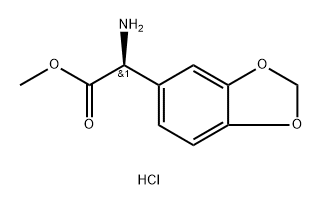 1,3-Benzodioxole-5-acetic acid, α-amino-, methyl ester, hydrochloride (1:1), (αS)- 구조식 이미지