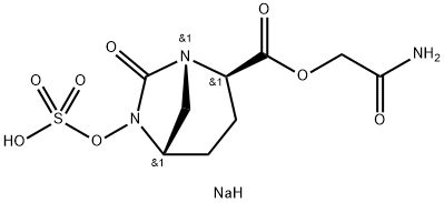 1,6-Diazabicyclo[3.2.1]octane-2-carboxylic acid, 7-oxo-6-(sulfooxy)-, 2-(2-amino-2-oxoethyl) ester, sodium salt (1:1), (1R,2S,5R)-rel- Structure