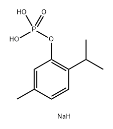 Phenol, 5-methyl-2-(1-methylethyl)-, dihydrogen phosphate, disodium salt (9CI) Structure