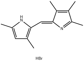 1H-Pyrrole, 3,5-dimethyl-2-[(Z)-(3,4,5-trimethyl-2H-pyrrol-2-ylidene)methyl]-, hydrobromide (1:1) 구조식 이미지