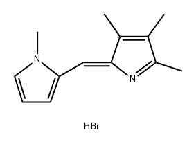 1H-Pyrrole, 1-methyl-2-[(Z)-(3,4,5-trimethyl-2H-pyrrol-2-ylidene)methyl]-, hydrobromide (1:1) Structure