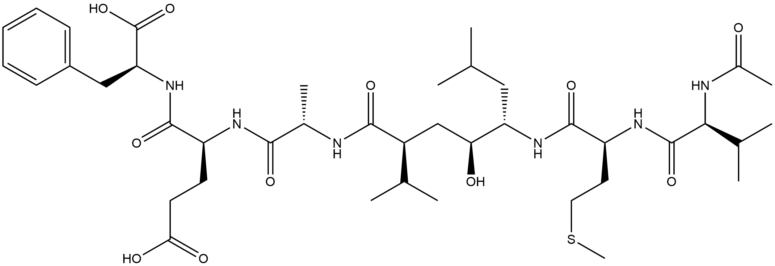 Ac-Val-Met-Leu-Psi[CHOH-CH]-Val-Ala-Glu-Phe-OH 구조식 이미지