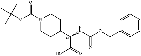 4-Piperidineacetic acid, 1-[(1,1-dimethylethoxy)carbonyl]-α-[[(phenylmethoxy)carbonyl]amino]-, (αS)- Structure