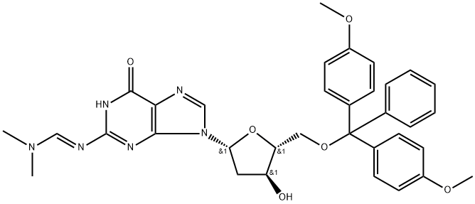 5'-O-(4,4'-Dimethoxytrityl)-N2-dimethylformamidine-2'-deoxyguanosine 구조식 이미지