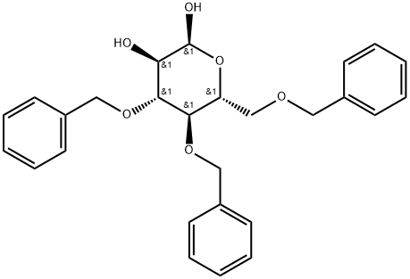 α-D-Glucopyranose, 3,4,6-tris-O-(phenylmethyl)- Structure