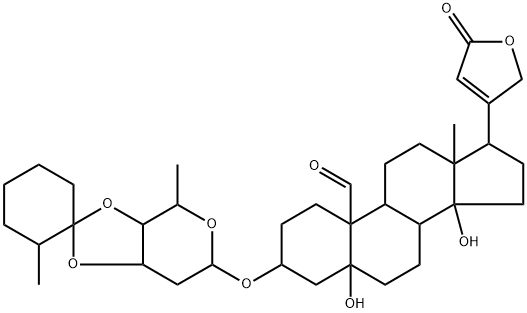 3β-[[3-O,4-O-(2-Methylcyclohexylidene)-2,6-dideoxy-β-D-ribo-hexopyranosyl]oxy]-5,14-dihydroxy-19-oxo-5β-card-20(22)-enolide Structure