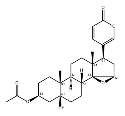 3β-(Acetyloxy)-14,15β-epoxy-5-hydroxy-5β-bufa-20,22-dienolide 구조식 이미지