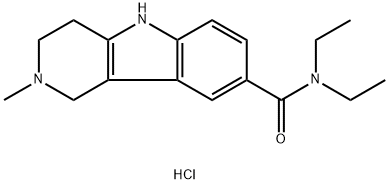 1H-Pyrido[4,3-b]indole-8-carboxamide, N,N-diethyl-2,3,4,5-tetrahydro-2-methyl-, hydrochloride (1:1) 구조식 이미지