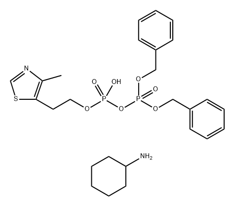 5-Thiazoleethanol, 4-methyl-, P',P'-dibenzyl hydrogen pyrophosphate (ester), compd. with cyclohexylamine (1:1) (8CI) Structure