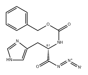 Carbamic acid, [2-azido-1-(1H-imidazol-4-ylmethyl)-2-oxoethyl]-, phenylmethyl ester, (S)- (9CI) 구조식 이미지