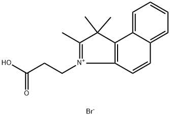 3-(2-carboxyethyl)-1,1,2-trimethyl-1H-benzo[e]indol-3-ium bromide 구조식 이미지