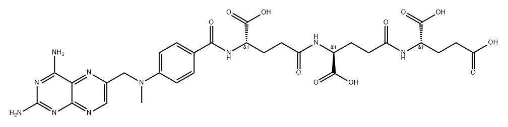 L-Glutamic acid, N-(N-(4-(((2,4-diamino-6-pteridinyl)methyl)methyl- Structure