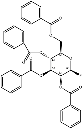 2,3,4,6-Tetra-O-benzoyl-1-deoxy-1-fluoro-beta-D-glucopyranoside 구조식 이미지