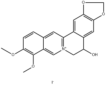 Benzo[g]-1,3-benzodioxolo[5,6-a]quinolizinium, 5,6-dihydro-5-hydroxy-9,10-dimethoxy-, iodide (9CI) Structure