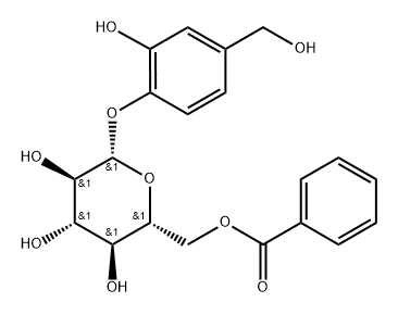 β-D-Glucopyranoside, 2-hydroxy-4-(hydroxymethyl)phenyl, 6-benzoate 구조식 이미지