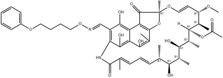 3-[(4-Phenoxybutoxy)iminomethyl]rifamycin Structure