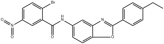 Benzamide, 2-bromo-N-[2-(4-ethylphenyl)-5-benzoxazolyl]-5-nitro- Structure