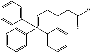 Pentanoic acid, 5-(triphenylphosphoranylidene)-, ion(1-) Structure