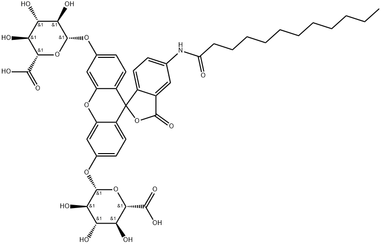 5-Dodecanoylaminofluorescein Di-β-D-glucuronide Structure