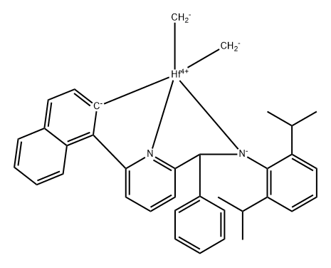 [N-[2,6-Bis(1-methylethyl)phenyl]-6-(1-naphthalenyl-κC2)-α-phenyl-2-pyridinemethanaminato(2-)-κN1,κN2]dimethylhafnium Structure