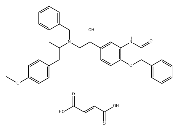 N-(5-(2-(Benzyl(1-(4-methoxyphenyl)propan-2-yl)amino)-1-hydroxyethyl)-2-(benzyloxy)phenyl)formamide fumarate Structure