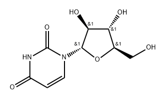 2,4(1H,3H)-Pyrimidinedione, 1-α-D-arabinofuranosyl- Structure