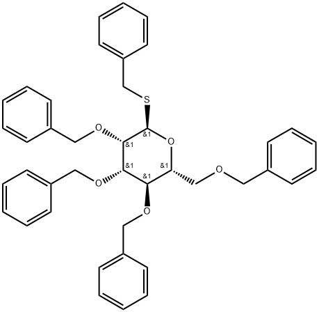 α-D-Mannopyranoside, phenylmethyl 2,3,4,6-tetrakis-O-(phenylmethyl)-1-thio- Structure