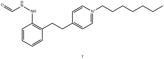 Pyridinium, 4-[2-[2-(2-formylhydrazinyl)phenyl]ethyl]-1-heptyl-, iodide (1:1) Structure