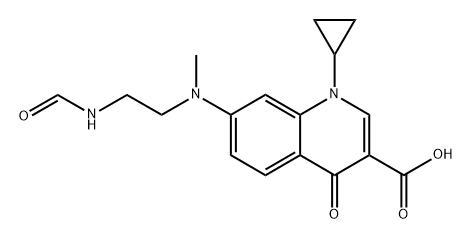 3-Quinolinecarboxylic acid, 1-cyclopropyl-7-[[2-(formylamino)ethyl]methylamino]-1,4-dihydro-4-oxo- Structure