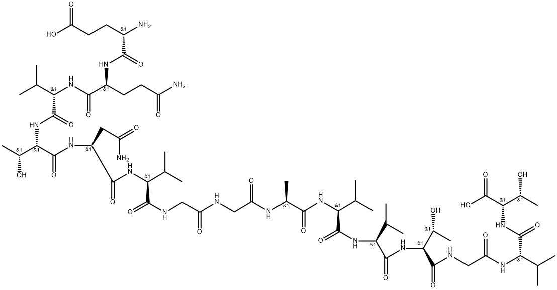 L-Threonine, L-α-glutamyl-L-glutaminyl-L-valyl-L-threonyl-L-asparaginyl-L-valylglycylglycyl-L-alanyl-L-valyl-L-valyl-L-threonylglycyl-L-valyl- 구조식 이미지