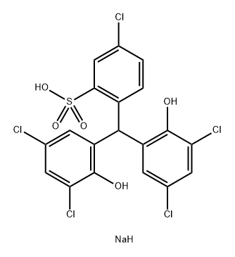 5-chloro-alpha,alpha-bis(3,5-dichloro-2-hydroxyphenyl)-2-toluenesulfonic Structure