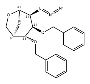 1,6-anhydro-2-azido-3,4-di-O-benzyl-2-deoxy--D-glucopyranose
 Structure