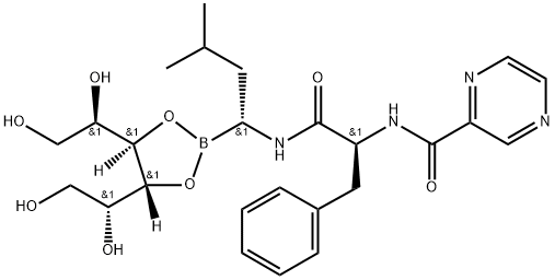 D-Mannitol, cyclic 3,4-[B-[(1R)-3-methyl-1-[[(2S)-1-oxo-3-phenyl-2-[(2-pyrazinylcarbonyl)amino]propyl]amino]butyl]boronate] Structure