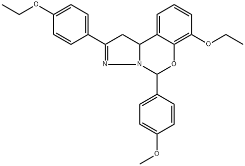 5H-Pyrazolo[1,5-c][1,3]benzoxazine, 7-ethoxy-2-(4-ethoxyphenyl)-1,10b-dihydro-5-(4-methoxyphenyl)- Structure